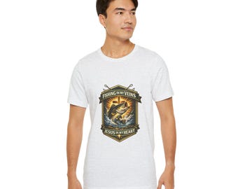 I've Got Fishing in My Veins and Jesus in My Heart Graphic Tee Shirt