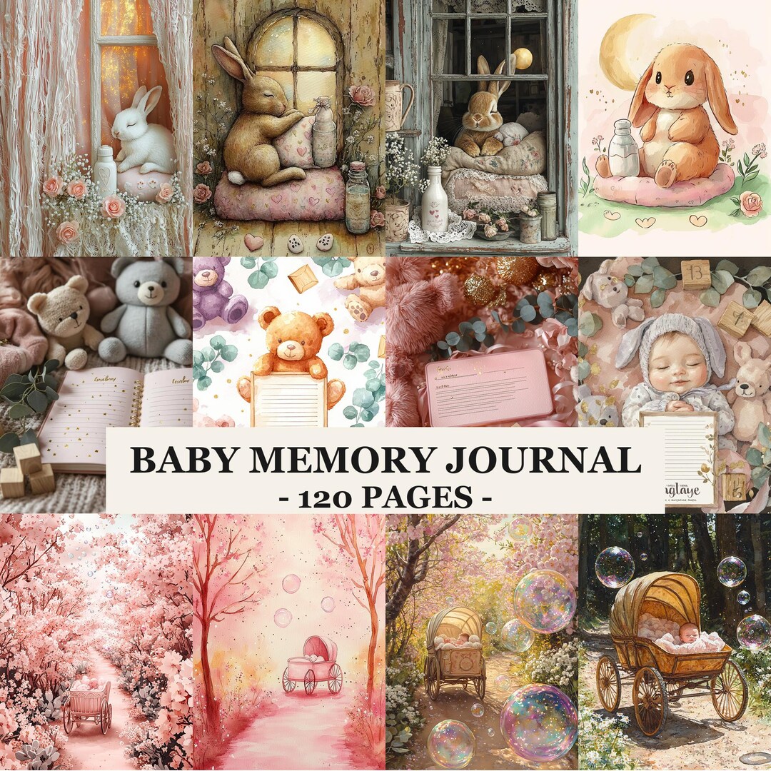 Baby Memory Journal Kit Printable Junk Journal Pages Newborn Keepsake ...