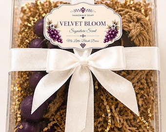 Jabón de uva en cuerda – Aroma Velvet Bloom / Jabón de lujo artesanal para regalar / Jabón de baño floral, regalo para el cuidado personal