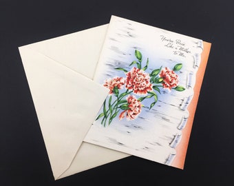 1950s Vintage MOTHER'S DAY Greeting Card with envelope. "You've Been Like A Mother To Me" Unused New Old Stock NOS Mother-in-law