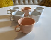 6 pieces FIESTAWARE Pottery Apricot White CUPS Fiesta Homer Laughlin circa 1980s Vintage