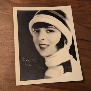 1920s Vintage Original COLLEEN MOORE Silent Film Actress Fan Photograph 7.5&quot;x9.5&quot;