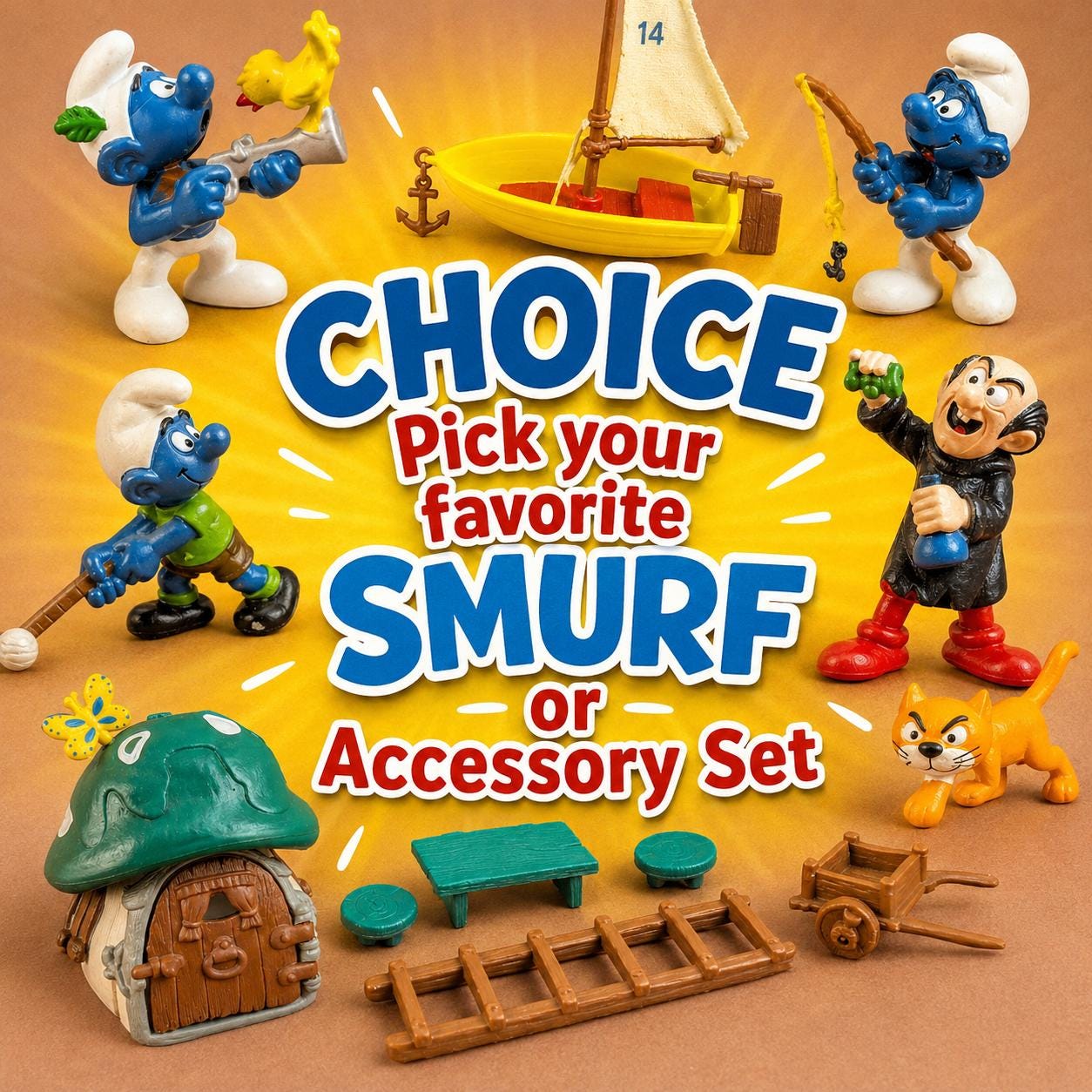 スマーフ バンド フィギュアセット Smurf figurines - Etsy 日本