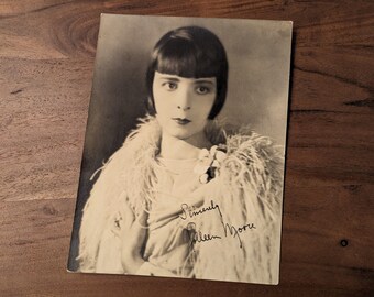 Década de 1920 Vintage Original COLLEEN MOORE Actriz de cine mudo Fan Fotografía 6.5x8.5