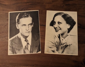 Pair Original Circa 1930 Joan Crawford & Douglas Fairbanks, Jr. Vintage 5x7 Fan Photographs