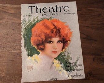 Original CLARA BOW "The It Girl" October 1927 Theatre Magazine Cover Hal Phyfe illustration