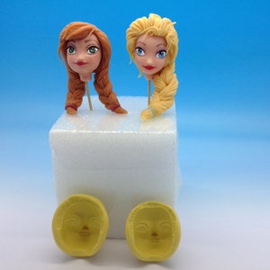Face princess Elsa and Anna,Disney fozen -silicone mold.