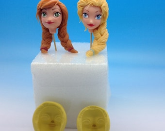 Face princess Elsa and Anna,Disney fozen -silicone mold.