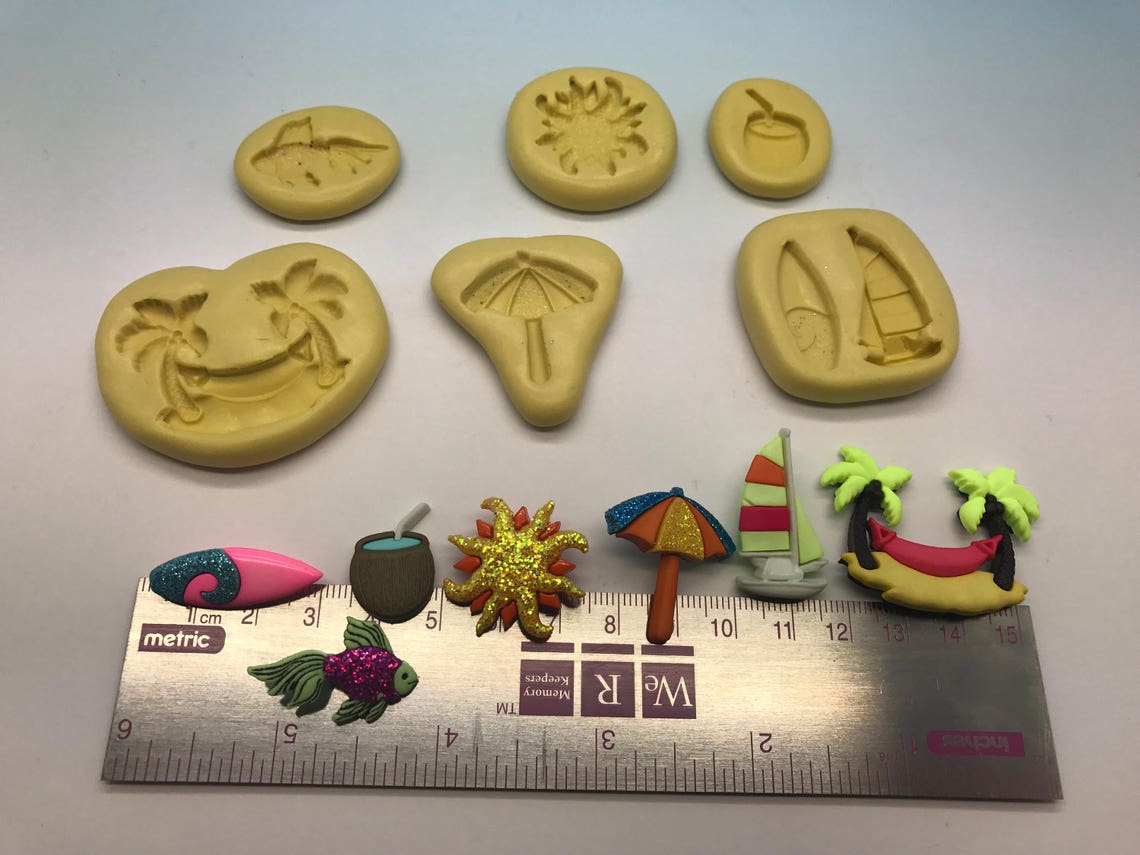 Summer/ Beach Themed Silicone Molds Set. Etsy UK