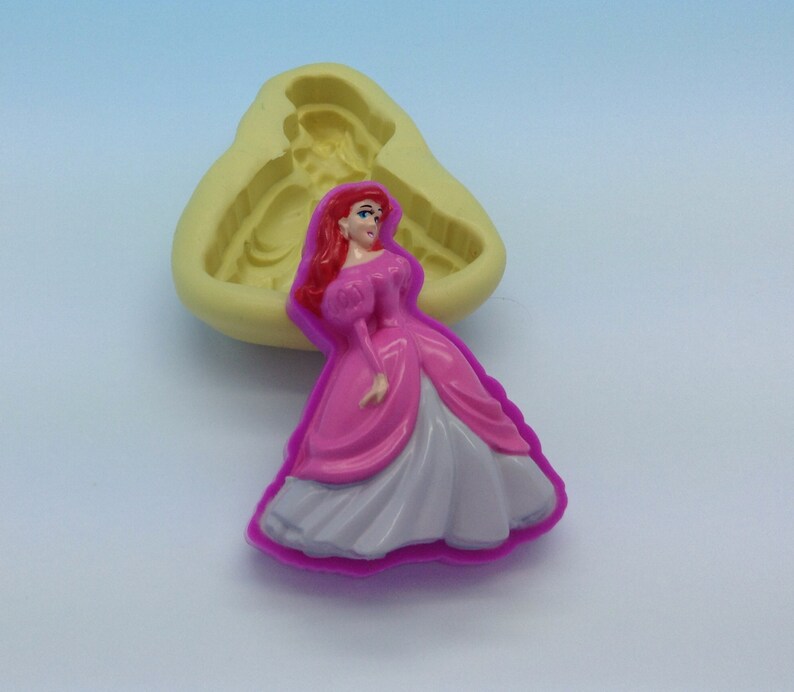 Ariel Disney Princess Flexible Silicone Push Mold for Polymer Etsy