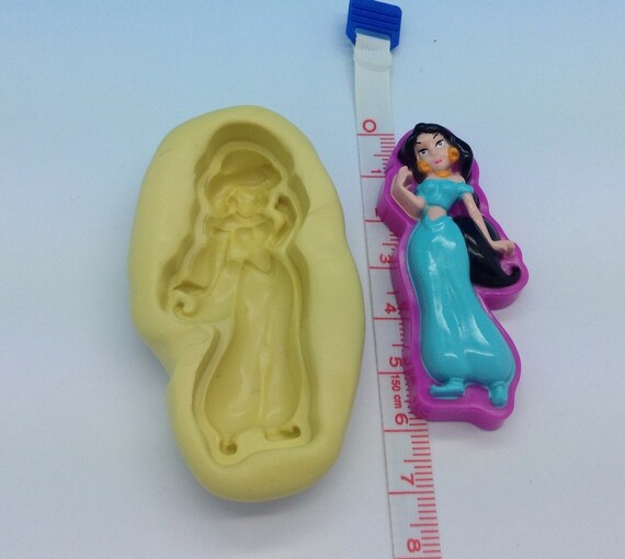 Jasmin Disney Princess Flexible Silicone Push Mold for Polymer clay cold porcelain Resin Wax Food Sweets fimo chocolate
