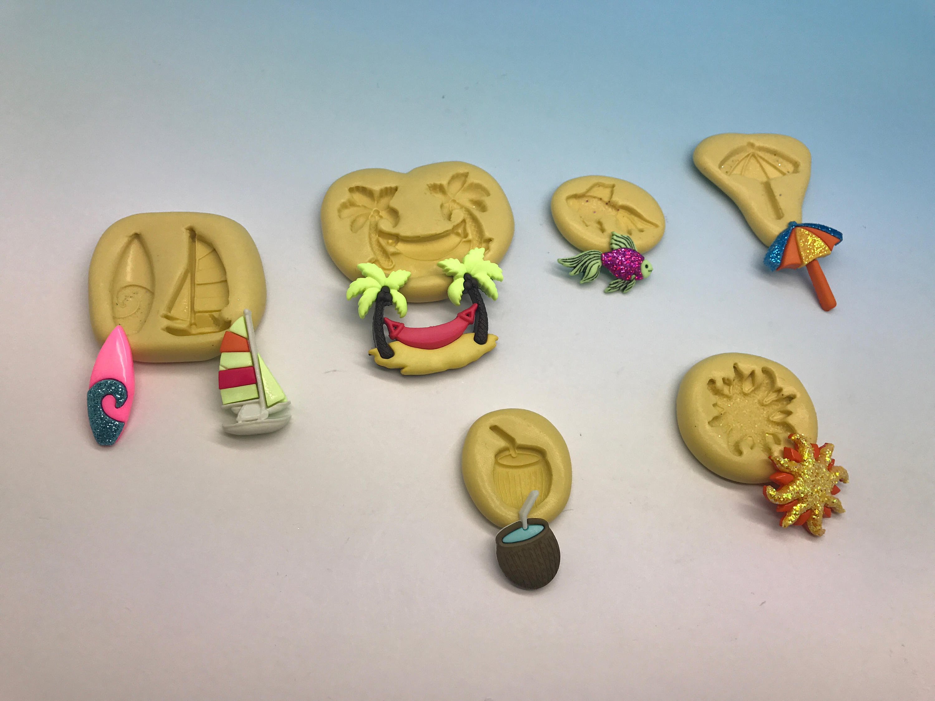Summer/ Beach Themed Silicone Molds Set. Etsy UK