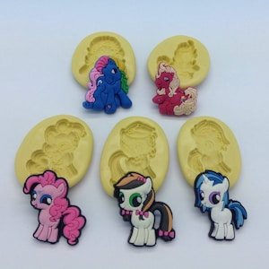 Set of 5 Silicona mold.My Little pony.