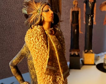 Garay Fashion Women Figure: One-of-a-Kind Handcrafted NYC Artist Collectible Decoration