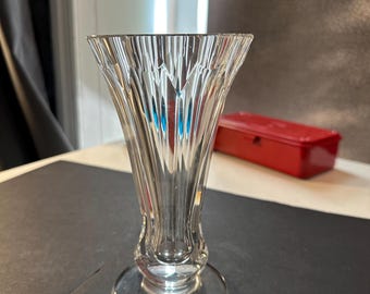 Clear fluted lead crystal bud vase by Cristal D'Arques.