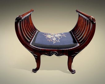 Vintage Needlepoint Stool