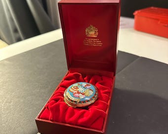 Halcyon Days Enamels 25th Anniversary Commemorative Trinket Box