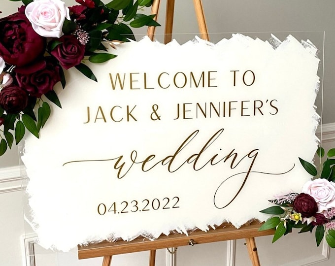 Welcome Wedding Decal Modern Wedding Decal Gold Wedding Welcome Sign Welcome to our Wedding Vinyl Decal for Entrance Sign