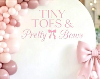 Sticker petits orteils et jolis nœuds - vinyle pour baby shower avec nœud pour toile de fond