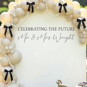 Celebrating the Future Mr and Mrs Decal for Sign Making Balloon Arch Vinyl Decal for Engagement Party Decor Wedding Decals