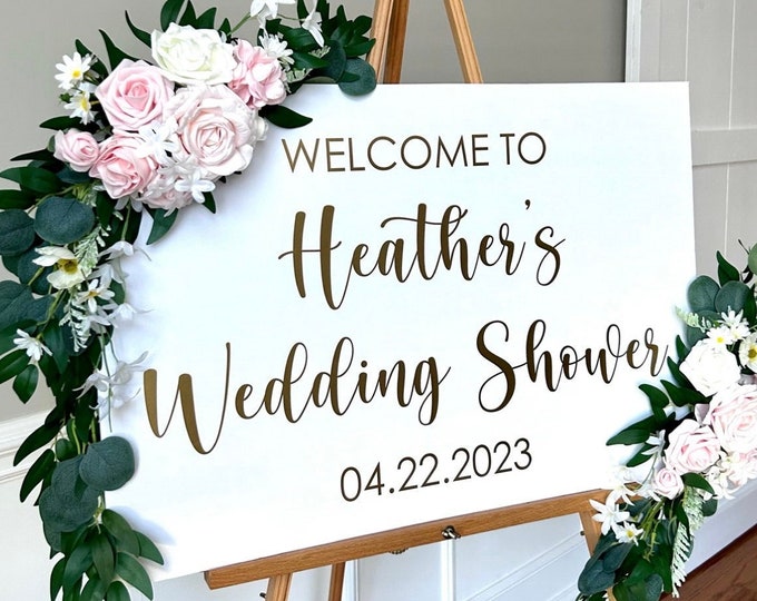 Wedding Shower Decal for Sign Making or Balloon Arch Welcome Wedding Shower Vinyl Wedding Shower Sign for Mirror Shower Decor