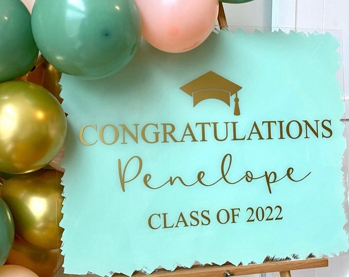 Graduation Party Decal for Sign Making Congratulations Class of 2022 Vinyl Decal Graduation Party Sign Making Balloon Arch Decal