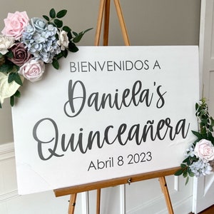 Bienvenidos Quinceanera Decal for Sign Making Girls 15th Birthday Party Decor Quinceanera Sign for Balloon Arch Entry Way Decal