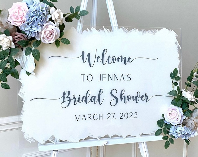 Bridal Shower Welcome Decal for Mirror Bridal Shower Decal for Sign Making DIY Spring Bridal Shower or Tea Vinyl Decal for Sign