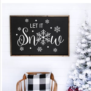 Let it Snow Snowflake Decal - Christmas Holiday Vinyl Sign