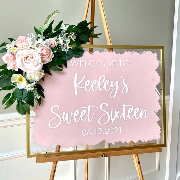 Sweet Sixteen Vinyl Decal: Party Welcome Sign, Milestone Birthday Decor