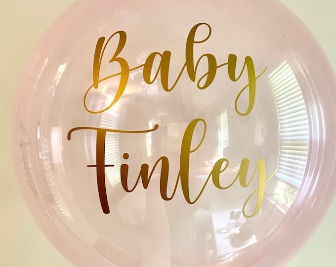 Balloon Decal for Baby Shower or Announcement Vinyl Decal for Balloon or Pumpkin Maternity Photos New Baby Announcement Decal