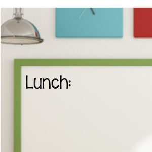 Lunch Decal for Whiteboard or Chalkboard Teacher Classroom Management Vinyl Decal for Whiteboard Lunch Vinyl Decal Classroom Decor