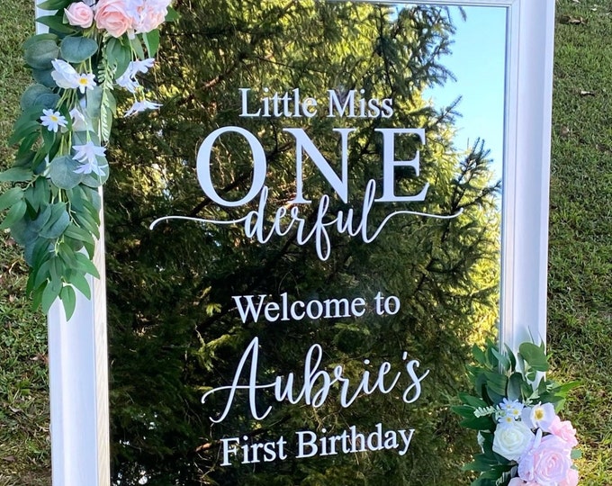 Little Miss Onederful Decal for First Birthday Girls Birthday Decal for Sign Making Birthday Mirror Decal Baby Girl First Birthday Party