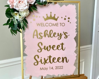 Sweet Sixteen Decal for Mirror Personalized Sweet Sixteen Vinyl Decal for Sign Making Sweet Sixteen Sign Welcome for Mirror or Plexiglass