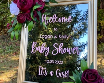 Baby Shower Decal for Mirror or Sign Baby Shower Plexiglass Sign Vinyl Welcome Couples Baby Shower Vinyl Lettering Decal