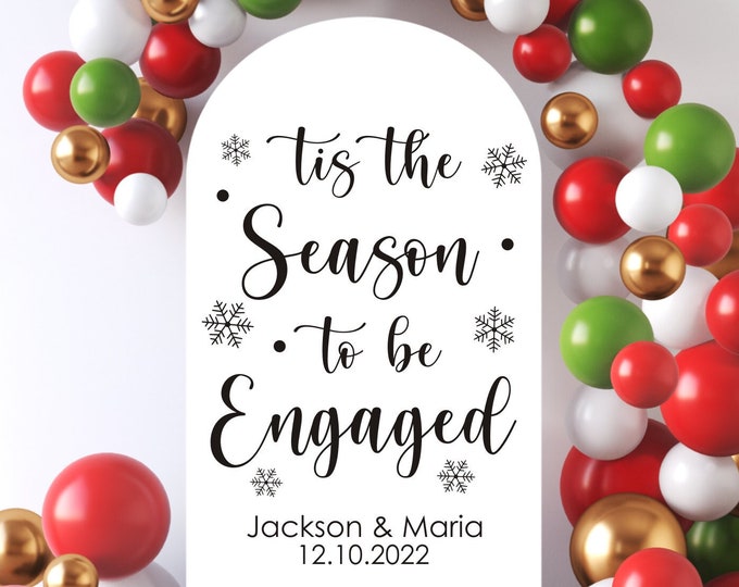 Tis the Season to be Engaged Decal for Sign or Mirror Engagement Decal for Party Vinyl Decal Christmas Engagement Party