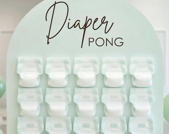 Diaper Pong Decal - Baby Shower Vinyl for Game Board - Shower Decor