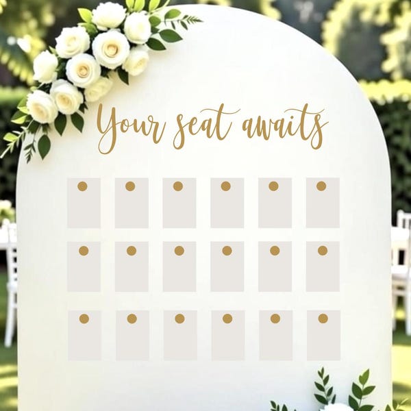 Your Seat Awaits Decal - Rustic Wedding Sign DIY Decor