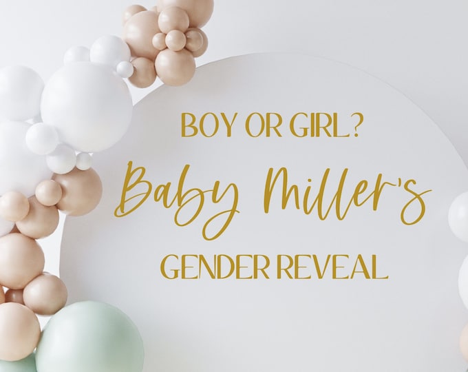 Gender Reveal Decal for Sign Making Gender Vinyl Decal for Balloon Arch Sign Gender Reveal Party Sign for Mirror or Chalkboard DIY