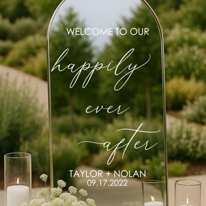 Sticker Happily Ever After pour plaque de mariage Bienvenue dans notre vinyle Happily Ever After Wedding Plaque d'entrée de mariage Sticker moderne DIY image 12