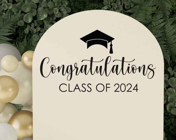 Congratulations Class of 2024 Decal for Grad Party Sign making Graduation Vinyl Decal Congrats Class of Decal for Class of 2024 Grad Hat