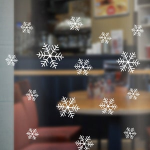 FAMYGFT Snowflake Window Clings Sun Catcher Christmas Window Decal Glass Window Iridescent Christmas Decoration Holiday Xmas Winter Window Cling