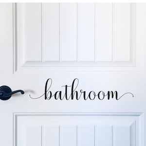 Bathroom Door Decal Vinyl Decal for Bathroom Door or Wall Bathroom Home Decor Bathroom Sticker