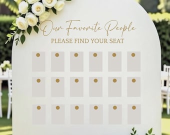 Wedding Seating Chart Vinyl Decal: Our Favorite People, Find Your Seat