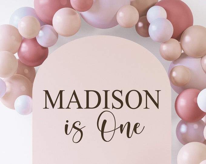 First Birthday Decal for Party Backdrop Baby's First Birthday Party Sign for Balloon Arch Decor Baby Girl or Boy First Birthday Vinyl Decal