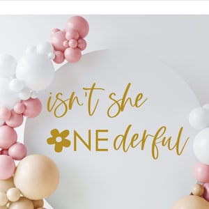 Isn't She Onderful Decal, Daisy Flower, First Birthday Party