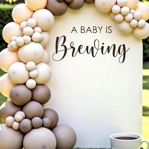 A Baby is Brewing Decal: Halloween, Coffee Baby Shower Sign Vinyl
