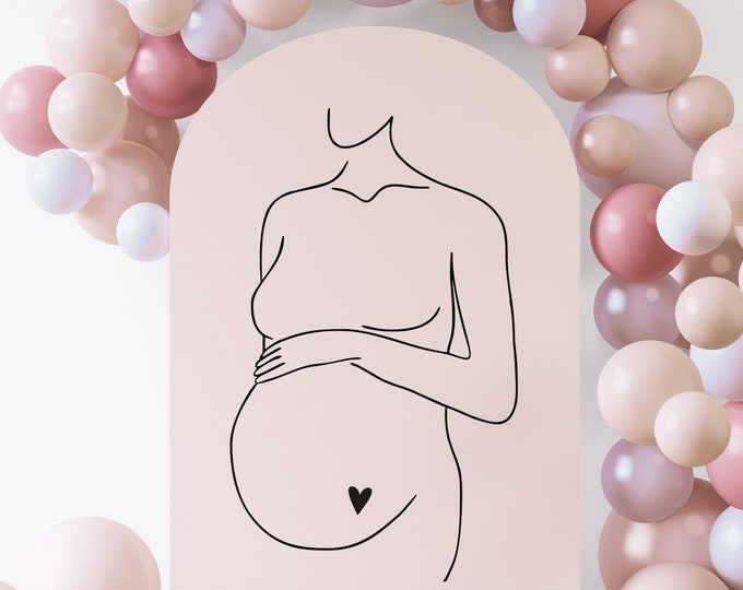 Pregnant Mother Decal for Baby Shower Sign Making Balloon Arch Backdrop Vinyl Decal for Baby Shower Modern Decal Baby Shower Decor