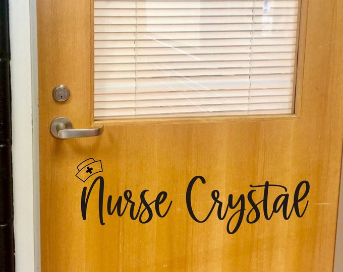 School Nurse Decal for Classroom Office Door Vinyl Decal for Nurse Office Door or Window School Nurse Sign for Door Nurse Hat Decal