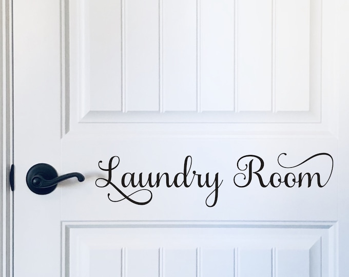 Laundry Room Decal for Door Laundry Vinyl Wall Decal Home Decor Vinyl Decal for Laundry Room Door or Wall Business Door Decal